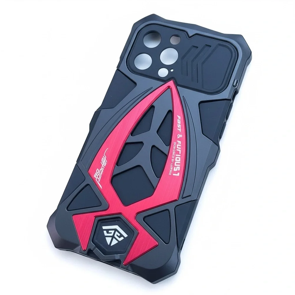 Black & Red Metal Phone Case— iPhone 13Pro Max